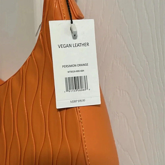 Jason Wu NWT Vegan Leather Shoulder Bag Persimon Orange Purse - Picture 3 of 8